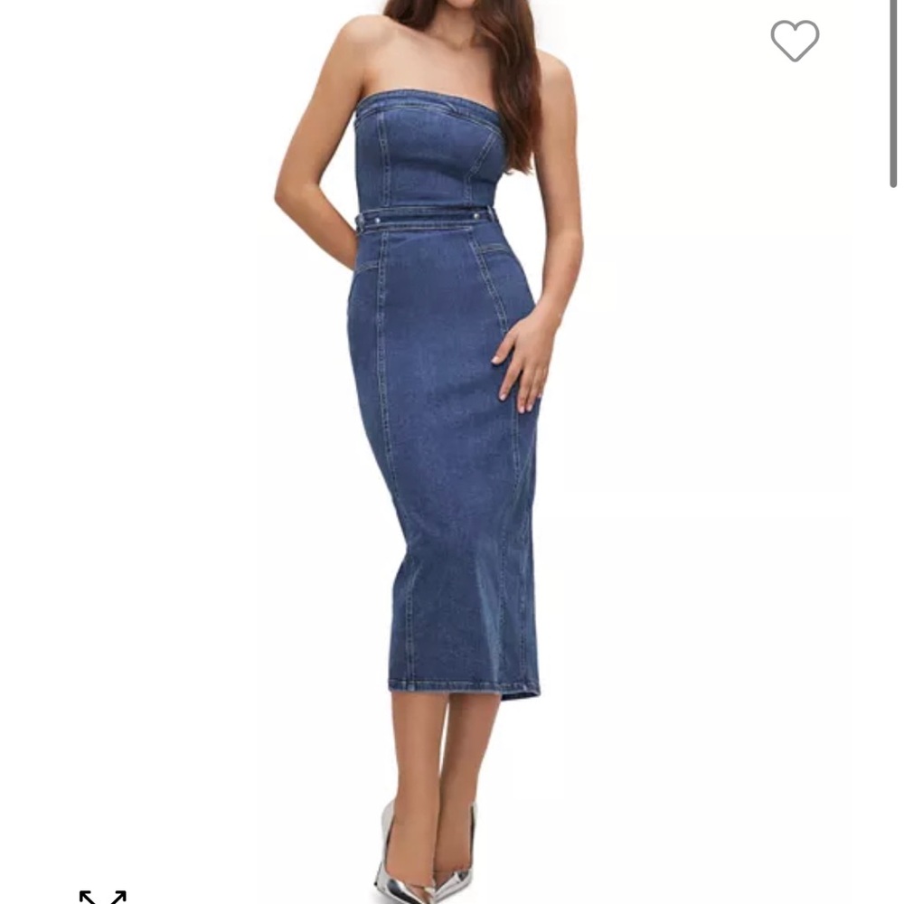 Good American Denim Midi Tube Dress
